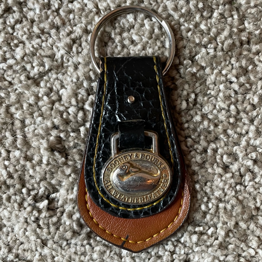 Vintage Dooney and Bourke Brass Duck Monogram Keychain